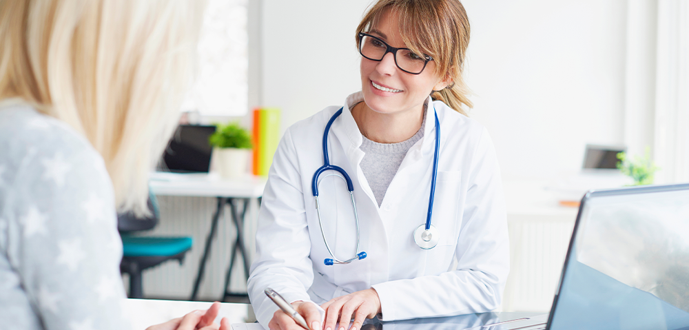 Doctor with patient