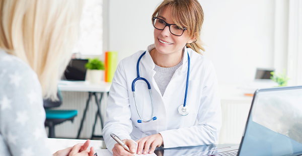 Doctor with patient